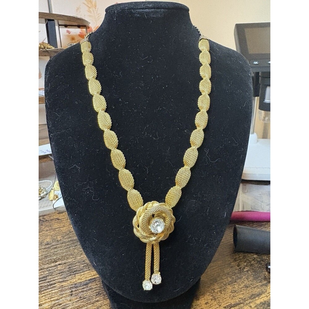 Unsigned Hobe Gold Mesh Necklace
